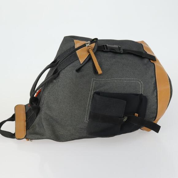 LOEWE Eye Nature Convertible Backpack Canvas Leather Gray Silver Auth bs31537 main image 12